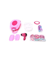 Çekçekli Çantalı Güzellik Seti Pembe