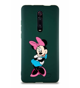 Xiaomi Redmi K20 Soft Premier Kapak Minnie Mouse-D Tasarımlı Silikon Kılıf - Yeşil (Şeffaf)