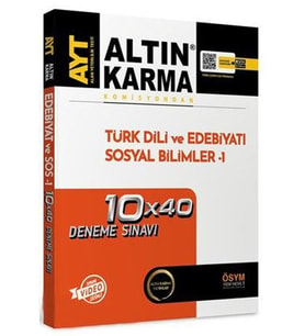 AYT Türk Dili ve Edebiyat Sosyal Bilimler 1 10 x 40 Deneme Altın Karma