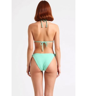 Kadın Üçgen Kaplı Kolsuz Düşük Bel Slip Bikini Takımı Balensiz Fonksiyonel Dayanıklı Rahat