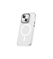 Apple iPhone 15 Plus Uyumlu Kılıf Airbagli M-safe Wireless Şarj Özellikli Lens Koruyuculu Zore Klaptika Kapak (Renksiz)