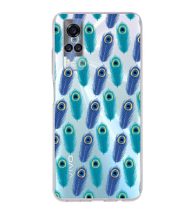 PrintiFy Vivo Y51 2020 ile Uyumlu 1mm Slim Fit Nazar Boncuğu 4 Baskılı Şeffaf  Kılıf