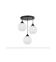 RİOLİGHT MODERN2,RETRO,VİNTAGE OPAL CAMLI 3XE27 SİYAH METAL GÖVDELİ SARKIT AVİZE TABAN ÇAPI:30CM