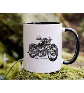 BK Gift Kişiye Özel Motorcu Temalı Siyah Kupa Bardak-11, Arkadaşa Hediye, Sevgiliye Hediye
