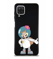 Samsung Galaxy A12 Soft Premier Kapak Sandy Tasarımlı Silikon Kılıf - Siyah (Şeffaf)
