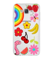 PrintiFy Samsung Galaxy J7 ile Uyumlu 1mm Slim Fit Water Color 5 Baskılı Şeffaf  Kılıf