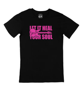 Pembe Let It Heal Your Soul Siyah Tişört