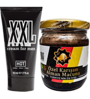 Hotxxl 50 Ml Erkeğe Hacimdestek Kremi + Erkeğe 240 Gr Almn Macunu