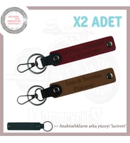 Güvenli Sürücüler İçin, İsim & Soyadı Ve Plaka Yazılı Motorcu Anahtarlığı 2'li, Kahve-Bordo-Laci