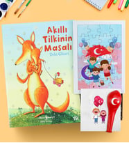 Akıllı Tilkinin Masalı & Balon & Puzzle Hediye Seti
