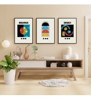 Bauhaus Gece Karanlığı Duvar Tablosu Çerçeveli 3'lü Set Siyah Renk 21 x 30 Boyut/Ebat