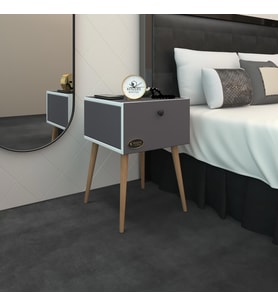 Kenzlife komodin tora gri 60*39*39 komidin ahşap ayaklı kitaplık ayakkabılık kapaklı arkalıklı (Karışık)