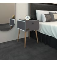 Kenzlife komodin tora gri 60*39*39 komidin ahşap ayaklı kitaplık ayakkabılık kapaklı arkalıklı (Karışık)