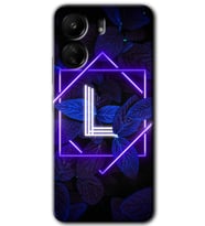 Xiaomi Redmi 13C Kılıf HD Desen Baskılı Kılıf - Dark Neon Yaprak L Harfi