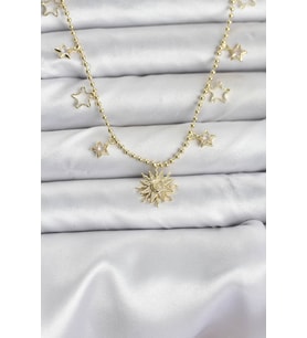 Pirinç Gold Renk Güneş Model Kadın Kolye