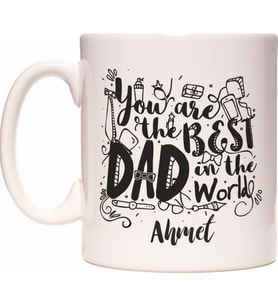 Best Dad İsme Özel Babalar Günü Kupa Bardak