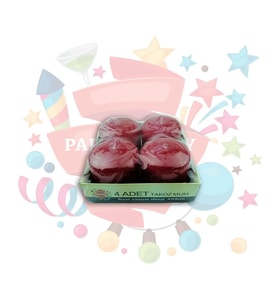 MUM TAKOZ 4*4 CM 4LÜ KIRMIZI RENK
