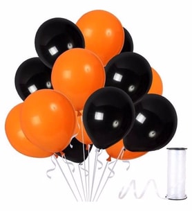 Turuncu Siyah Balon  10 Adet ( Balonlar Sönüktür)