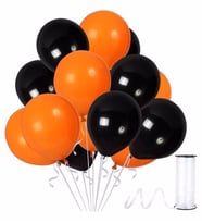 Turuncu Siyah Balon  10 Adet ( Balonlar Sönüktür)