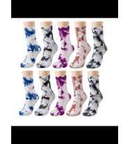 Wak Unisex Batik Desenli Çorap 10'lu Set Pamuklu Renkli Uzun Soket Dikişsiz Nefes Alan Günlük Spor Çorabı