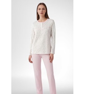 Mecit 6361 Pembe %100 Pamuk Büyük Beden Kadın Pijama Takımı
