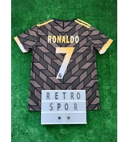 Cristiano Ronaldo Özel Tasarım Kahverengi Real Madrid Kısa Kol Forma