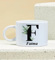 Kişiye Özel Baş Harf Ve İsim Soyisim Tasarımlı Porselen Kupa Nescafe Fincanı