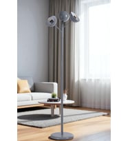 KÜRE 3 LÜ GRİ LAMBADER METAL BAŞLIKLI