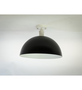 RİOLİGHT RETRO SİYAH İÇİ BEYAZ TEKLİ METAL PLOFONYER AVİZE ÇAP: 30CM