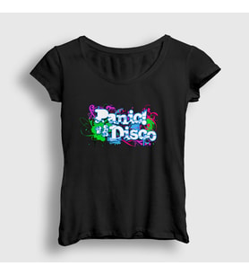 Presmono Kadın Siyah Decor Panic! at the Disco T-Shirt 72352tt
