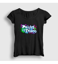 Presmono Kadın Siyah Decor Panic! at the Disco T-Shirt 72352tt