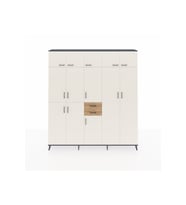 Arges Dolap 10 Raflı 2 Çekmeceli 3 Askılı 220x30x243 Antrasit-Aytaşı/Çam