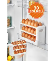Mithra Life 3 Katlı 30 Bölmeli Buzdolabı İçi Yumurtalık Organizeri MIT1094 (Beyaz)