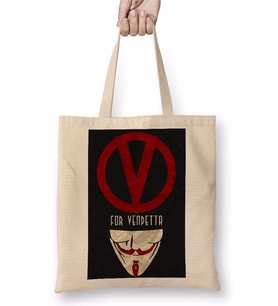 V For Vendetta Afiş Bez Çanta Uzun Saplı