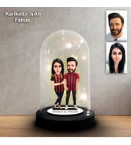 KİŞİYE ÖZEL Siyah-Kırmızı TASARIMLI IŞIKLI KARİKATÜR FANUS BİBLO FN189