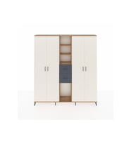 Arges Dolap 15 Raflı 2 Çekmeceli 4 Kapaklı 220x30x243 Çam-Aytaşı/Antrasit