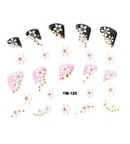 Tırnak Sticker, Tırnak Süsleme, Nail Art (ym-125) - 6X5 cm - Motif Çiçek