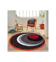 Eliana Home Baskılı, Yıkanabilir Kaymaz Taban Yuvarlak Halı LNA7279 120x120 cm (Kahverengi)