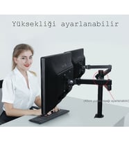TechTic Çift Kol Monitör Tutucu 17-32inç LCD Led Alüminyum Masaüstü Monitör Tutucu Standı