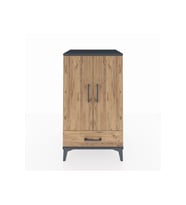 Hyperion Komodin 3 Raflı Tek Çekmeceli 2 Kapaklı 60x44x106 Antrasit-Çam