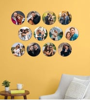 Kişiye Özel 12 Fotoğraflı Yuvarlak Mdf Tablo