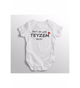 Beni En Çok Teyzem Sever Yazılı Baskılı Bebek Zıbını
