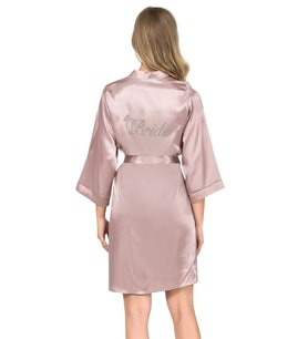 Arias Closet Vizon Kısa Saten Bride Sabahlık