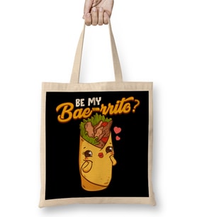Cute & Funny Be My Bae-rrito Bae Burrito Pun Bez Çanta Uzun Saplı