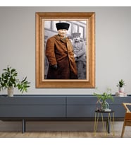 Altın Varaklı Paspartulu Çerçeveli Tablo rv499