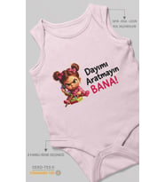 Dayımı Aratmayın Bana! Sıfır Kollu Bebek Zıbını %100 Pamuk