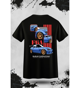 Suzuki Cappuccino Sırt Baskılı Unisex T-shirt/Tişört (Siyah)