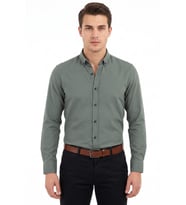 Erkek Slim Fitt Uzun Kol Petek Dokulu Gömlek BGL-ST05628