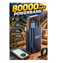 80000 mAh Powerbank – LED Ekranlı Çoklu Giriş Çıkış ve Hızlı Şarj Destekli Taşınabilir Güç Ünitesi