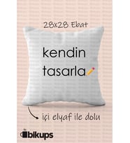 kendin tasarla yastık 28x28 ebatında